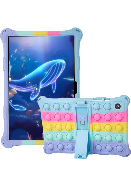 Samsung Galaxy Tab A8 10.5 (2021 2022) Oyuncaklar Push It Bubble Yumuşak Silikon Koruyucu Katlanabilir Kick Standlı Tablet Kılıfı (Yurt Dışından)