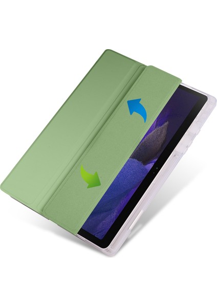 Samsung Galaxy Tab A8 10.5 (2021 2022) Üç Katlı Stand Pu Deri Otomatik Uyandırma uyku Kalem Yuvası Matcha Tablet Kılıfı (Yurt Dışından)