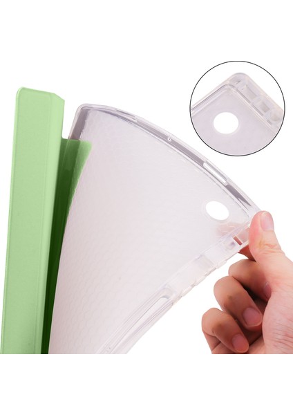 Samsung Galaxy Tab A8 10.5 (2021 2022) Üç Katlı Stand Pu Deri Otomatik Uyandırma uyku Kalem Yuvası Matcha Tablet Kılıfı (Yurt Dışından)