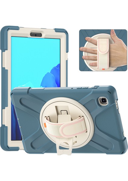 360 Derece Dönebilen Tekme Standı Pc Silikon Ultra Hibrit Tam Vücut Koruyucu Samsung Galaxy Tab A7 Lite 8 7 Inç Beyaz Tablet Kılıfı (Yurt Dışından)