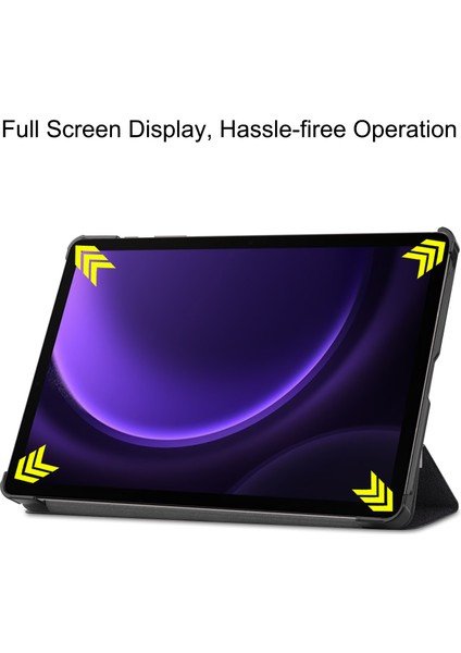Samsung Galaxy Tab S9 Fe Desen Baskı Üç Katlı Stand Bana Dokunma Tablet Kılıfı (Yurt Dışından)
