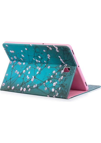Samsung Galaxy Tab S4 10.5 Ağaç Çiçekli Desen Baskı Cüzdan Deri Tablet Kılıfı (Yurt Dışından)