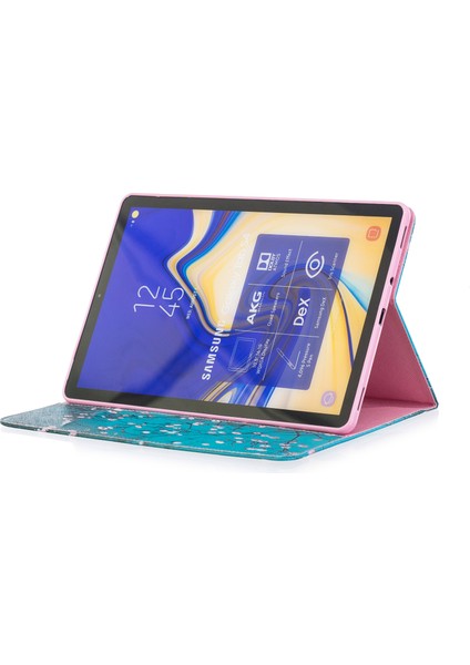 Samsung Galaxy Tab S4 10.5 Ağaç Çiçekli Desen Baskı Cüzdan Deri Tablet Kılıfı (Yurt Dışından)