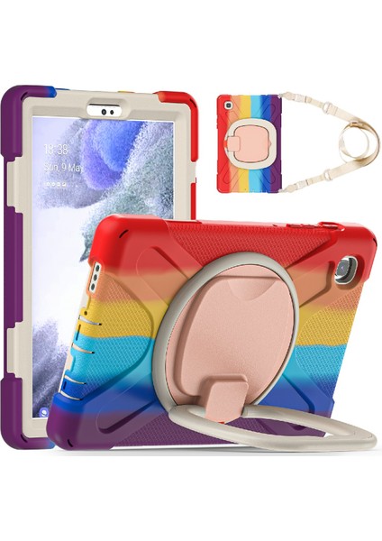 Samsung Galaxy Tab A7 Lite 8 7 Inç 360 Derece Dönebilen Ayaklık Omuz Askılı Hibrit (B Stili) Tablet Kılıfı (Yurt Dışından)