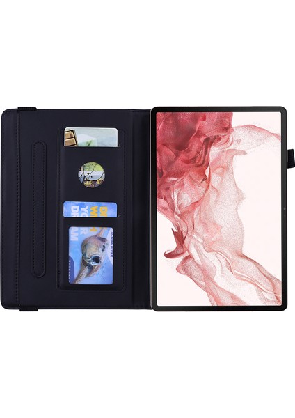 Samsung Galaxy Tab S9 Fe Kart Yuvaları Deri Çiçek Desenli Tablet Kılıfı (Yurt Dışından) modelleri