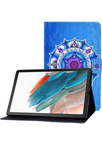 Samsung Galaxy Tab A8 10.5 (2021 2022) Manyetik Baskı Folio Flip Otomatik Uyandırma uyku Pu Deri Kart Yuvalı Standı Tablet Kılıfı (Yurt Dışından)