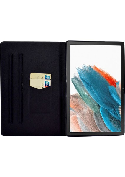 Samsung Galaxy Tab A8 10.5 (2021 2022) Manyetik Baskı Folio Flip Otomatik Uyandırma uyku Pu Deri Kart Yuvalı Standı Tablet Kılıfı (Yurt Dışından)
