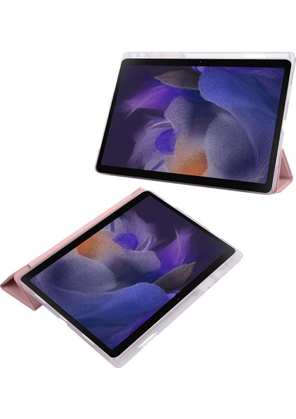 Samsung Galaxy Tab A8 10.5 (2021 2022) Üç Katlı Stand Pu Deri Otomatik Uyandırma uyku Kalem Yuvası Tablet Kılıfı (Yurt Dışından)