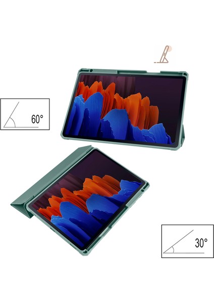 Samsung Galaxy Tab S8 Ultra Üç Katlı Standı Pu Deri Tpu Akrilik Akıllı Gece Yarısı Tablet Kılıfı (Yurt Dışından)