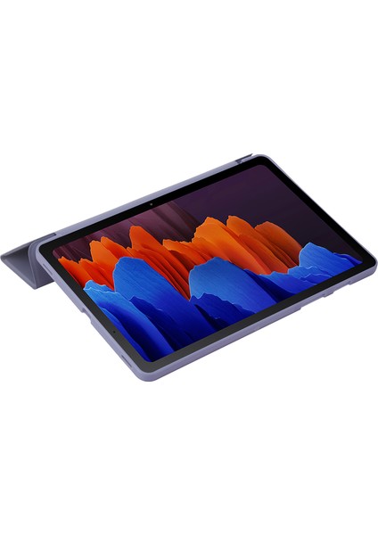 Samsung Galaxy Tab S9 Çizilmez Pu Silikon Üçe Katlanmış Stand Tablet Kılıfı (Yurt Dışından)