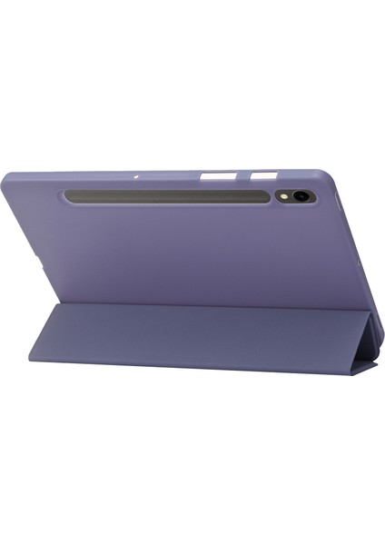 Samsung Galaxy Tab S9 Çizilmez Pu Silikon Üçe Katlanmış Stand Tablet Kılıfı (Yurt Dışından)