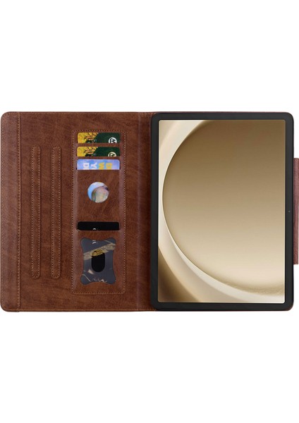 Samsung Galaxy Tab A9 X210 X215 X216 Kart Yuvaları Pu Deri Folio Tablet Kılıfı (Yurt Dışından)