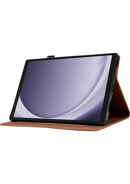 Samsung Galaxy Tab A9 ümseme Baskılı Mikrofiber Deri Kart Tutucu Akıllı Tablet Kılıfı (Yurt Dışından)