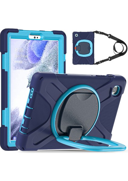 Samsung Galaxy Tab A7 Lite 8 7 Inç Lacivert 360 Derece Dönebilen Stand mlı Omuz Askılı Hibrit (B Stili) Tablet Kılıfı (Yurt Dışından)
