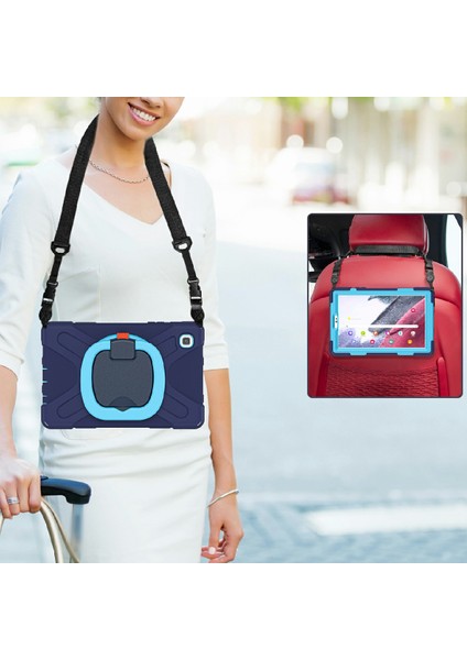 Samsung Galaxy Tab A7 Lite 8 7 Inç Lacivert 360 Derece Dönebilen Stand mlı Omuz Askılı Hibrit (B Stili) Tablet Kılıfı (Yurt Dışından)