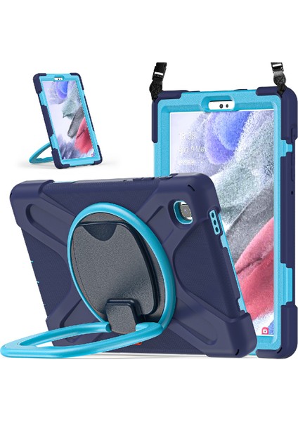Samsung Galaxy Tab A7 Lite 8 7 Inç Lacivert 360 Derece Dönebilen Stand mlı Omuz Askılı Hibrit (B Stili) Tablet Kılıfı (Yurt Dışından)