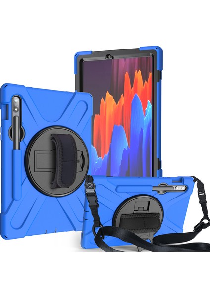 Samsung Galaxy Tab S7 T870 T875 S8 X700 S9 X710 S9 Fe X510 360°DÖNEBILEN Pc Silikon Omuz Askılı Tablet Kılıfı (Yurt Dışından)