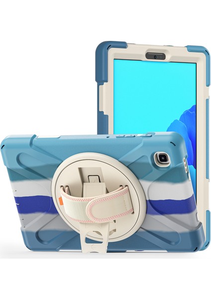 360 Derece Dönebilen Tekme Standı Pc Silikon Ultra Hibrit Tam Vücut Koruyucu Samsung Galaxy Tab A7 Lite Tablet Kılıfı (Yurt Dışından)
