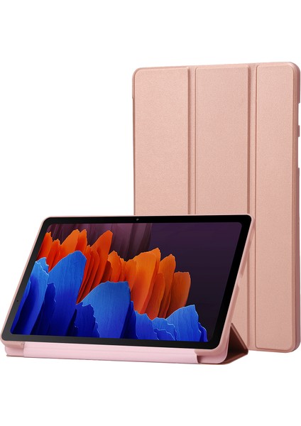 Seashell Digital Samsung Galaxy Tab S9 Çizilmez Pu Silikon Üçe Katlanmış Stand Tablet Kılıfı (Yurt Dışından)