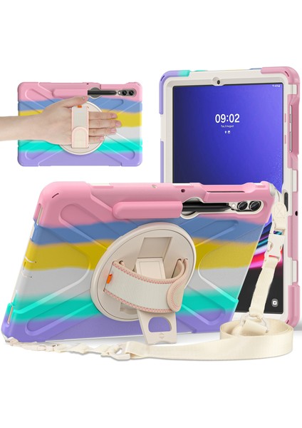 Samsung Galaxy Tab S9 Fe s9 s8 s7 Pc Silikon Sağlam El Bandı omuz Askılı Tablet Kılıfı (Yurt Dışından)