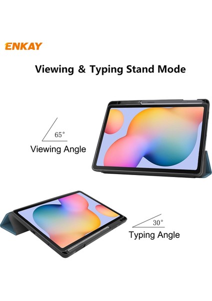 Üç Katlı Stand Pu Deri Akıllı Kalem Yuvası Samsung Galaxy Tab S6 Lite (2020) P610 P615 (2022 2024) YEŞIL Tablet Kılıfı (Yurt Dışından) indirimleri