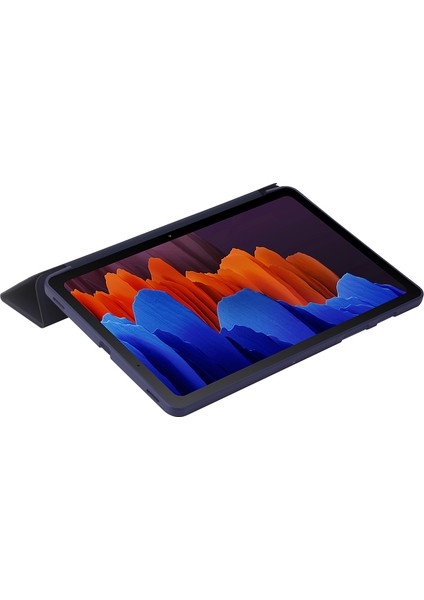 Samsung Galaxy Tab S9 Çizilmez Pu Silikon Üçe Katlanmış Stand Tablet Kılıfı (Yurt Dışından)