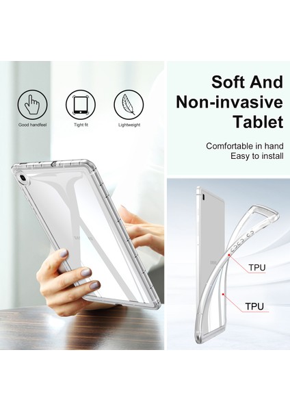 Samsung Galaxy Tab S6 Lite (2024 2022 (2020) SM P610 P615 Şeffaf Tpu Tablet Kılıfı (Yurt Dışından)