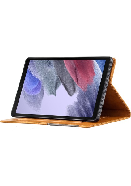 Geometrik Desen Kart Yuvaları Deri Samsung Galaxy Tab A7 Lite 8.7 INÇ T220 T225 Tablet Kılıfı (Yurt Dışından)