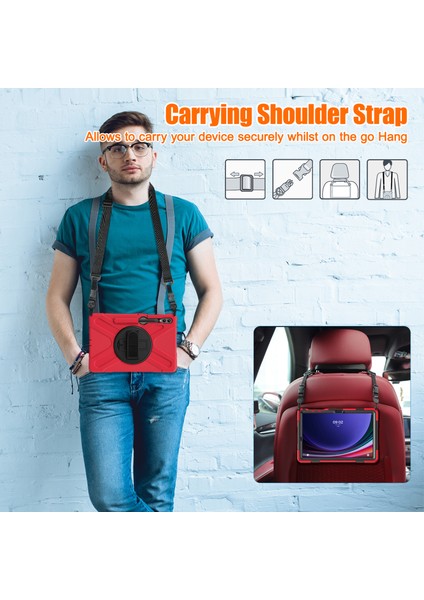 Samsung Galaxy Tab S9 Fe s9 s8 s7 Pc Silikon Sağlam El Bandı omuz Askılı Tablet Kılıfı (Yurt Dışından) indirimleri