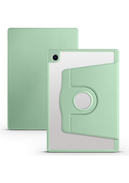 Samsung Galaxy Tab A8 10.5 (2021 2022) Döner Standlı Deri Akrilik Matcha Tablet Kılıfı (Yurt Dışından)