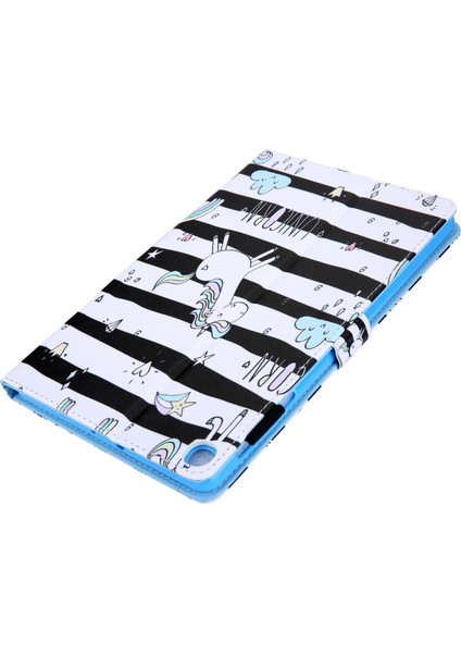 Desen Baskı Çok Açılı Standlı Kart Tutucu Deri Muhafaza Samsung Galaxy Tab A 10.1 (2019) SM T510 SM T515 UNICORN Tablet Kılıfı (Yurt Dışından)
