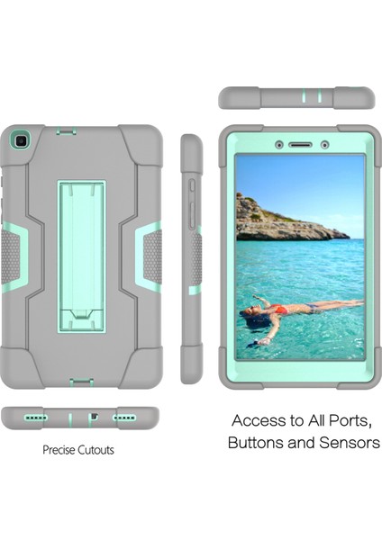 Darbeye Dayanıklı Çizilmez Dayanıklı Samsung Galaxy Tab A 8.0 (2019) Kick Standlı T290 T295 CYAN Tablet Kılıfı (Yurt Dışından) indirimleri