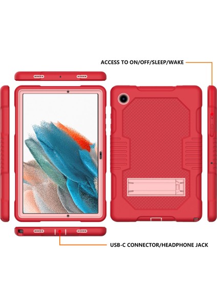 Samsung Galaxy Tab A8 10.5 (2021 2022) Kontrast Pc Silikon Kick Stand Koruyucu Tablet Kılıfı (Yurt Dışından)
