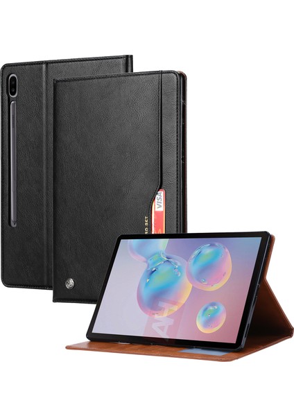 Samsung Galaxy Tab S8 Wi Fi SM X700 Dış Kart Yuvası Düşmeyi Önleyici Pu Deri Cüzdan Standı Kalem Yuvası Tablet Kılıfı (Yurt Dışından)