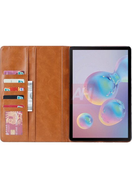 Samsung Galaxy Tab S8 Wi Fi SM X700 Dış Kart Yuvası Düşmeyi Önleyici Pu Deri Cüzdan Standı Kalem Yuvası Tablet Kılıfı (Yurt Dışından)