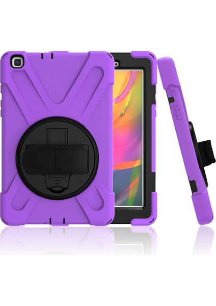 Samsung Galaxy Tab A 8.0 (2019) X Shape Pc Tpu Hibrit El Askılı 360 Derece Döner Destek Standı SM T290 SM T295 Tablet Kılıfı (Yurt Dışından) fiyatları