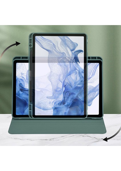 Samsung Galaxy Tab S9 tab S9 Fe Pc Tpu Pu Deri Standlı Tablet Kılıfı (Yurt Dışından)