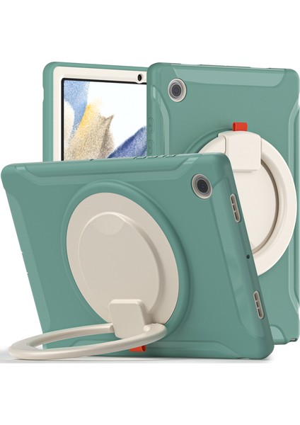 Samsung Galaxy Tab A8 10.5 (2021 2022) X200 X205 360 Derece Standı Kolu Pc Tpu Hibrit Zümrüt Tablet Kılıfı (Yurt Dışından)