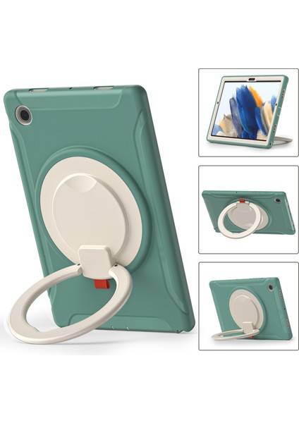 Samsung Galaxy Tab A8 10.5 (2021 2022) X200 X205 360 Derece Standı Kolu Pc Tpu Hibrit Zümrüt Tablet Kılıfı (Yurt Dışından)