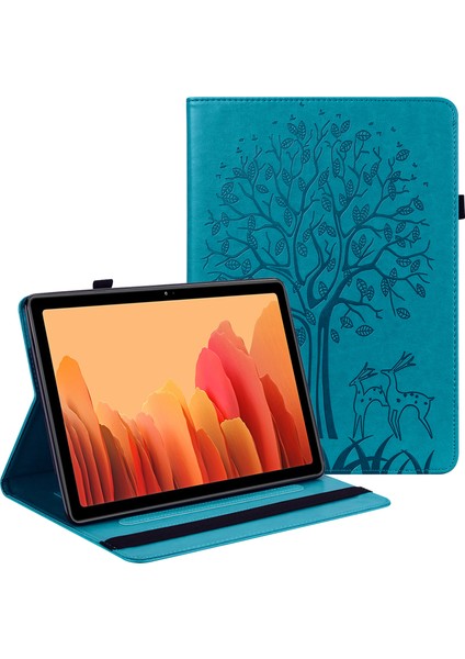 Samsung Galaxy Tab A7 10.4 (2022 2020) Kart Yuvaları Stand mlı Baskılı Ağaç Geyik Desenli Koruyucu Tablet Kılıfı (Yurt Dışından)