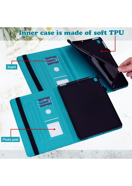 Samsung Galaxy Tab A7 10.4 (2022 2020) Kart Yuvaları Stand mlı Baskılı Ağaç Geyik Desenli Koruyucu Tablet Kılıfı (Yurt Dışından)