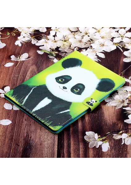 Desen Baskı Pu Deri Koruma Samsung Galaxy Tab A 8.0 Wi Fi (2019) SM T290 T295 PANDA Tablet Kılıfı (Yurt Dışından)