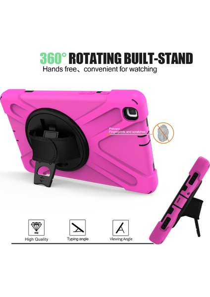 X Shape Pc Tpu Hibrit El Askılı 360 Derece Döner Destek Standısamsung Galaxy Tab A 8.0 (2019) SM T290 SM T295 ROSE Tablet Kılıfı (Yurt Dışından)