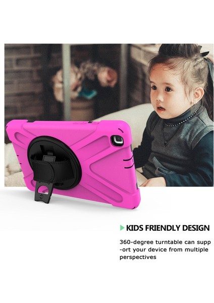 X Shape Pc Tpu Hibrit El Askılı 360 Derece Döner Destek Standısamsung Galaxy Tab A 8.0 (2019) SM T290 SM T295 ROSE Tablet Kılıfı (Yurt Dışından)