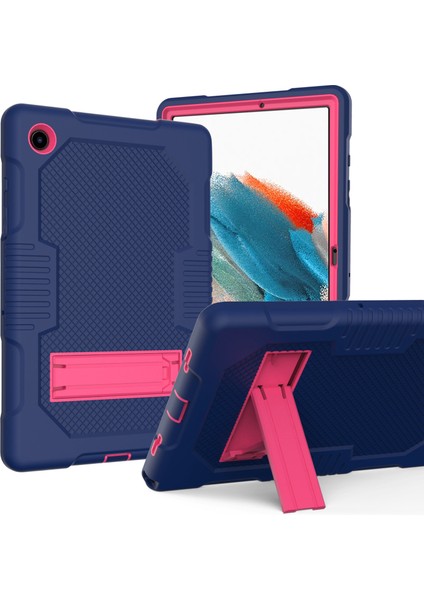 Samsung Galaxy Tab A8 10.5 (2021 2022) Kontrast Pc Silikon Kick Stand Koruyucu Lacivert Tablet Kılıfı (Yurt Dışından)