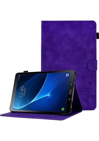 Samsung Galaxy Tab A 10.1 (2016) T580 Akıllı Baskı Desenli Deri Toz Geçirmez Kart Yuvalı Stand Tablet Kılıfı (Yurt Dışından)