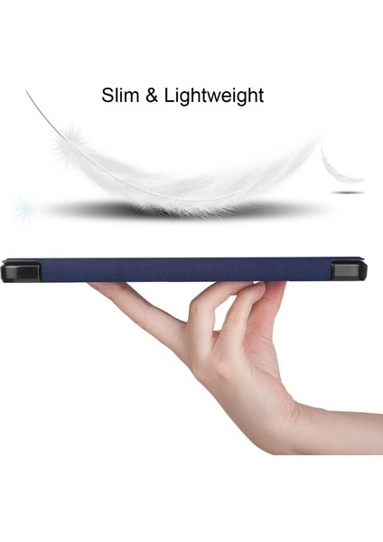 Sabit Üç Katlı Stand Deri Standı Samsung Galaxy Tab S7 T870 S8 Kalem Yuvası Tablet Kılıfı (Yurt Dışından)