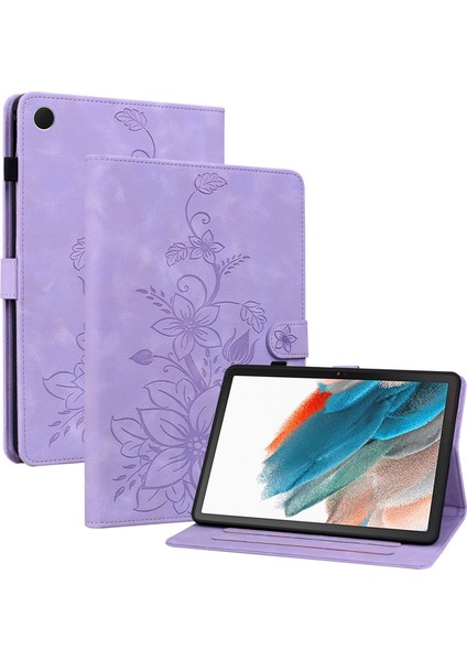 Samsung Galaxy Tab A8 10.5 (2021) Çizilmez Baskı Pu Deri Flip Kart Yuvaları Tablet Kılıfı (Yurt Dışından)