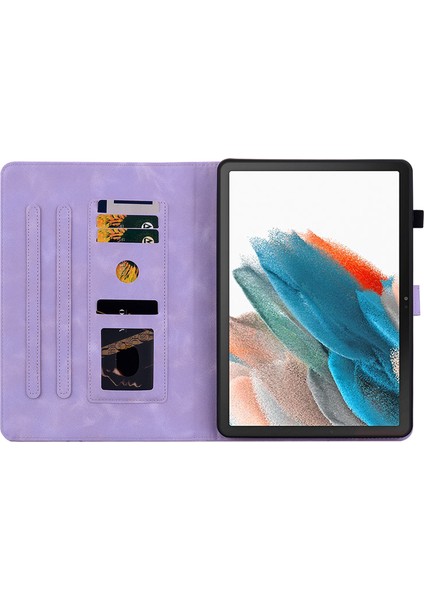 Samsung Galaxy Tab A8 10.5 (2021) Çizilmez Baskı Pu Deri Flip Kart Yuvaları Tablet Kılıfı (Yurt Dışından)
