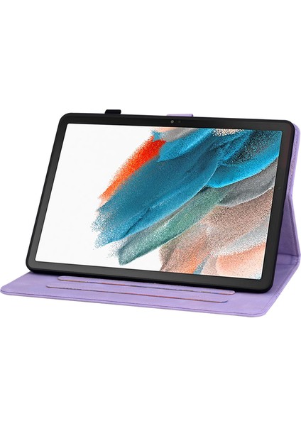 Samsung Galaxy Tab A8 10.5 (2021) Çizilmez Baskı Pu Deri Flip Kart Yuvaları Tablet Kılıfı (Yurt Dışından)